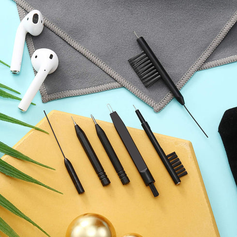 7 Pieces Hearing Aid Cleaning Tools Hearing Aid Amplifier Cleaning Brush and Magnet, Hear Aid Cleaning Kit with Velvet Bag...