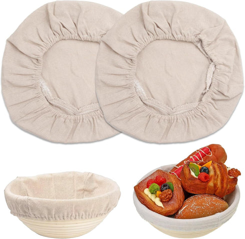 2 PCS Bread Proofing Cover, 10inch Bread & Sourdough Covers for Rising, Tea Towels for Baking Sourdough Bowl Cover, Bread Making Cloth, Bread Bowl...