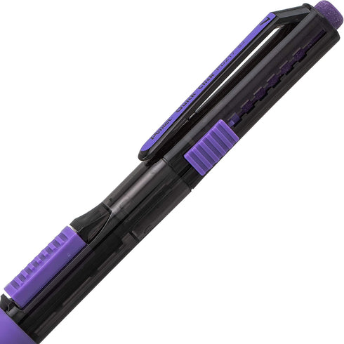 Pentel Quick Click Pop Mechanical Pencil, (0.7mm) Medium 2B Lead, Black Barrel W/Violet Trim Box of 12 (PD217AV)...