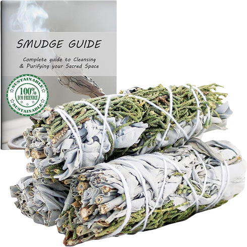 White Sage Mix Smudge Sticks 3 Pack for Cleansing, Meditation, Yoga, and Smudging | Cedar, Rosemary, Eucalyptus, & Juniper (White & Juniper)...