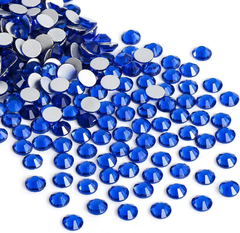 Jollin 288pcs Flatback Rhinestones Glue Fix Crystal Glass Diamantes Gems for Crafting Nail Art Crafts Decorations Clothes Shoes 7.2 mm (ss34, Sapp...