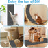 Trimmable Cat Scratching Post Carpet Covered 78.7”x15.8” Self-Adhesive Cat Tree Shelves Replacement Parts Mat Cat Scratcher for Cat Tree Shelves S...