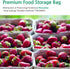 Green, Reusable Food Storage Bag, 16.44" 20.6" 10bags, Keep Fresh Produce Bags, Food Saver Storage for Fruits, Vegetables, BPA FREE, Plastic Bread...