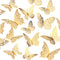 3D Gold Butterfly Wall Decor 3 Sizes 4 Styles Butterfly Party Decorations Cake Decorations Removable Stickers Wall Decor Room Mural Metallic Kids ...