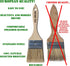 Set of 2 2 inch European Professional Flat Paint Brushes - Natural Bristle Wooden Handle - for Acrylic, Chalk, Oil, Watercolor, Gouache, Stain, Va...