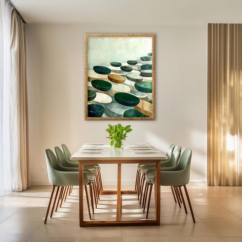 Posterizer 1 pcs-chic modern abstract shapes poster-green gold and black art 2-Abstract & Modern Art-Collectibles & Fine Art-Chic Home Decor- unfr...