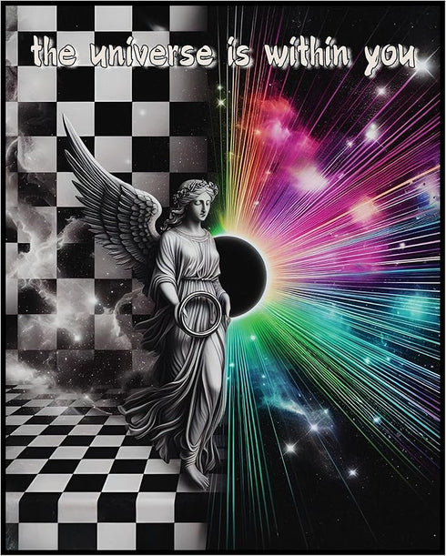 Posterizer 1 pcs-the universe is within you-Trippy maximalist Aesthetic print-Retro Art-Motivational & Inspirational Art-Living Room Bedroom Decor...