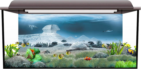 AWERT 48x24 inches Egyptian Pyramid Aquarium Background Egypt and Sphinx Underwater World Antique Architecture Fish Tank Background Vinyl Backgrou...