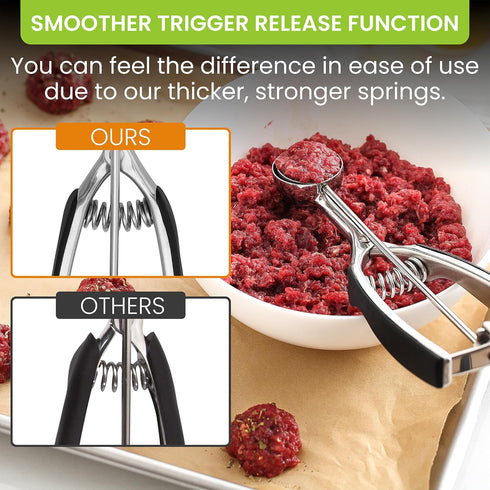 Spring Chef Small 1 Tablespoon Stainless Steel Cookie Scoop for Baking - Multifunctional #60 Cookie Dough Scoop with Trigger Release - Kitchen Sco...