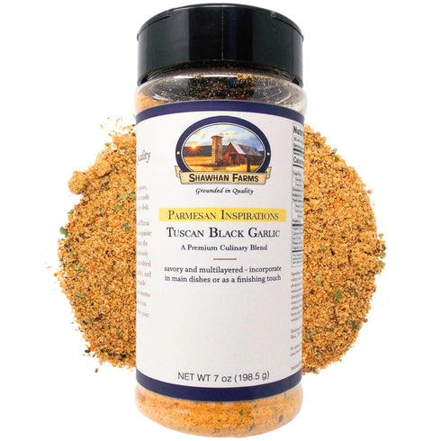 Shawhan Farms Gourmet Parmesan Inspirations Tuscan Black Garlic Seasoning Topper Finishing Blend - 7 Oz...