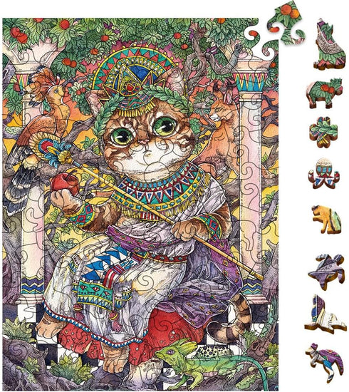 Wooden Puzzles Jigsaw Puzzles 119pcs DIY Puzzle for Adults and Kids Cat Puzzles-Gift for Christmas, Home Decorations, and Mindful Play 5.9 * 8.3 I...