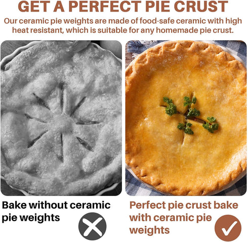 Sukh 1LB Pie Weights for Baking - Pie Crust Weights Ceramic Pie Weights Baking Weights Ceramic Weights Ceramic Beans for Baking Reusable Natural C...