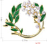 green leaves gardenia flower brooch pins for women fashion brooches pins garland...