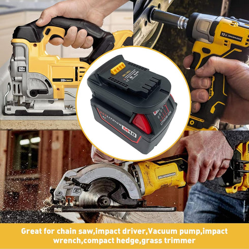 MIL18DL Battery Adapter for Milwaukee to for Dewalt, Battery Adaptor Converter for Milwaukee M18 18V Li-ion Batteries Work for Dewalt 20V Power To...