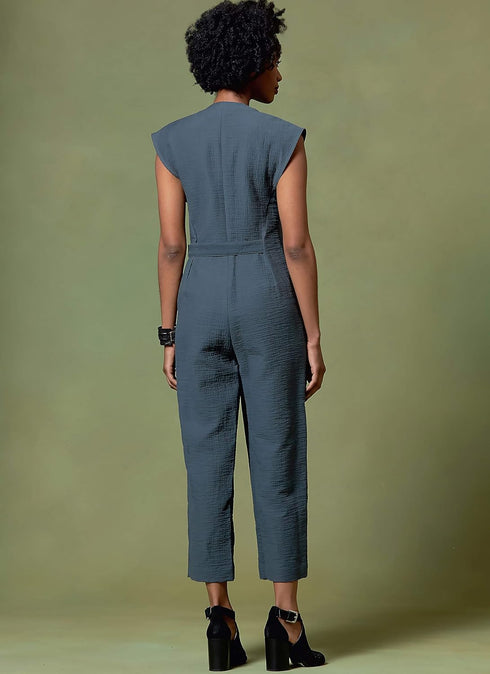 Vogue V1645Y Women's Semi-Fitted Jumpsuit Sewing Pattern by Rachel Comey, Sizes 4-14, White...