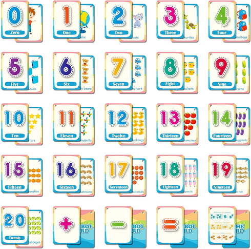 30 Number Cognition Flashcards for Kids,Waterproof Education Flash Cards, Children's Educational Card, Double-Sided Fun Toy Cards for Toddles...