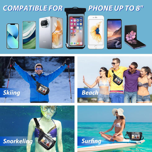 Large Waterproof Bags, Waterproof Phone Pouch for iPhone Pro MAX, Cruise Essentials 2-Piece Set, IPX8 Dry Bags for Vacation Swimming Boating Beach...