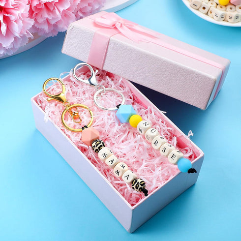 342 Pcs Silicone Beads for Keychain Making Kit Personalized Teacher Keychain Gift Letter Beads for DIY Key Ring Jewelry Mama Keychain Gift for Mom...