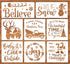 Christmas Stencils for Painting on Wood Reusable - Merry Christmas/ Let it Snow/ Believe/ Joy/ Santa/ Deer/ Tree Holiday Walls Crafts Canvas Floor...