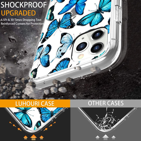 LUHOURI Designed for iPhone 11 Pro Case with Screen Protector - Crystal Acrylic Clear for Women and Girls - Slim Fit Protective Phone Cover 5.8" -...