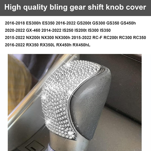 Zhizhong Bling Shifter Gear Lever Accessories Fit for Lexus 16-18 ES350 15-22 NX300 16-22 RX350 14-22 IS250 IS300 IS350 15-22 RC300 RC350 16-22 GS...