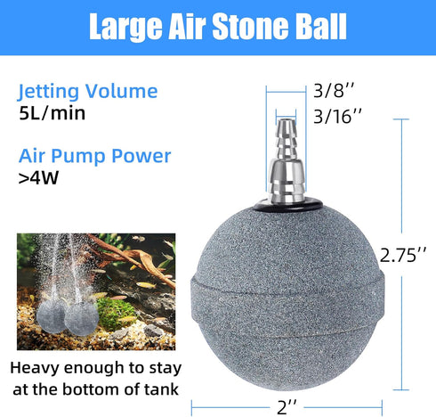 AQUANEAT Pond Air Stone 2 Inch, Air Stone for Aquarium, Long Lasting Aerator Oxygen Diffuser Airstone, Air Pump Accessories for Aquarium, Fish Tan...