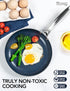 MICHELANGELO Small Frying Pan - 8 Inch Nonstick Frying Pan with Lid, Non-Toxic Omelette Pan with Stainless Handle, Nonstick Skillet, Blue-Ceramic...