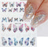 Butterfly Nail Art Stickers Decals Butterfly Nail Decals 3D Self Adhesive Nail Stickers Aurora Spring Red Pink Blue Designs Nail Art Supplies for ...