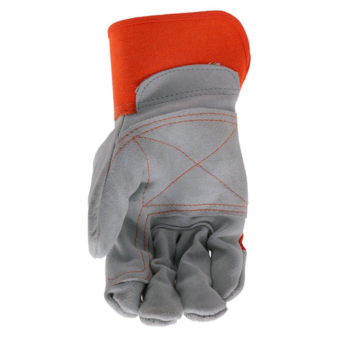 Boss Men's Guard Heavy Duty Work Gloves with Double Leather Cowhide Palm, Abrasion Resistant, High Durability, Canvas Backing, Extended Safety Cuf...