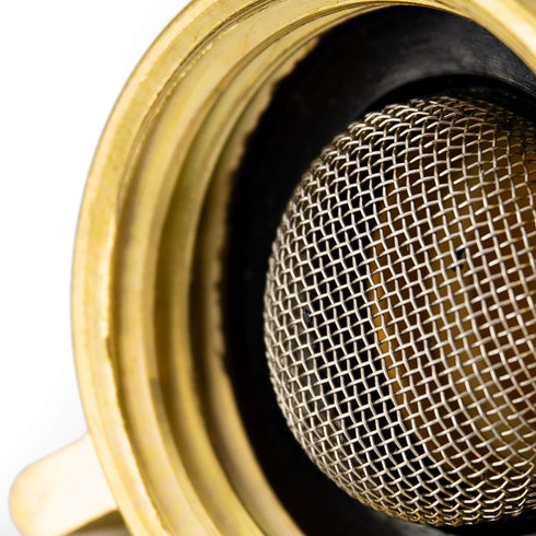 RecPro RV 90 Degree Hose Elbow with Mesh Strainer | Solid Brass Garden Hose Elbow Adapter for RV Water Hose | City Water Inlet Elbow Fitting | Pre...