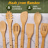 Bamboo Wooden Spoons for Cooking – 7 PCs Wooden Cooking Utensils for Nonstick Cookware – Wooden Utensil Set – Easy to Clean, Sturdy, Lightweight &...