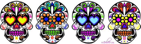 Culver Sugar Skulls Decorated Shot Glasses, 1.75-Ounce, Set of 4...
