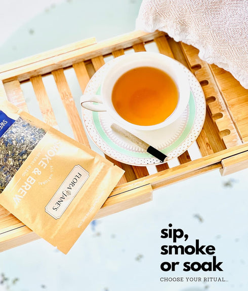 Smoke & Brew - Sweet Dreams Blend for Relaxation and Sleep - Caffiene Free Tea and Smoke Blend - Organic and Wildcrafted Herbs...