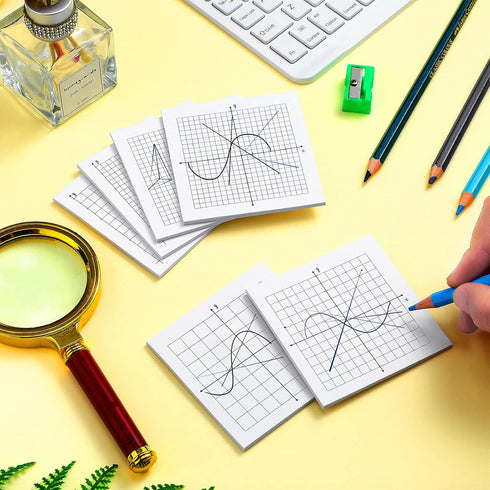24 Pads Graph Paper Sticky Note Pads 600 Sheets 3 x 3 Inch Mini Graph Pads Adhesive Grid Variety of X Y Axis Coordinate Grid Notepad for Office Sc...