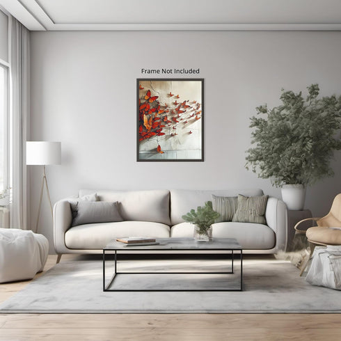 Posterizer-vibrant butterflies on old wall -2-Art for Animal Lovers-Abstract & Modern Art-decor for Girls, Teens Bedroom- unframed wall art...