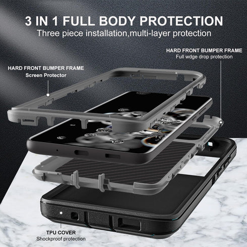 for Samsung Galaxy S20 Ultra Case, Military Grade Shockproof/Drop Proof/Dust Proof Case with 2Pcs Self Healing Flexible TPU Screen Protector & Cam...