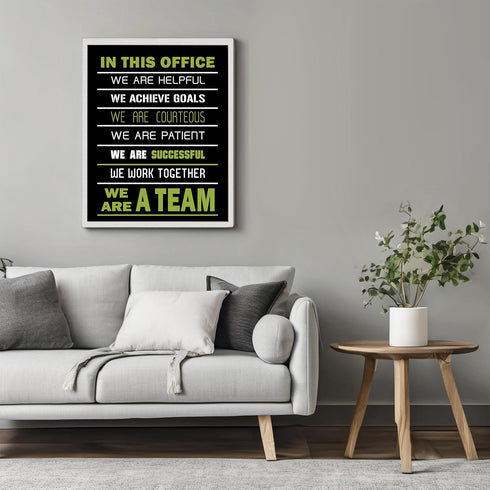 Posterizer 1 pcs-in this office we are a team quote-Workplace & Office Art-Motivational & Inspirational Art-Gift for Boss, Manager-decor for offic...