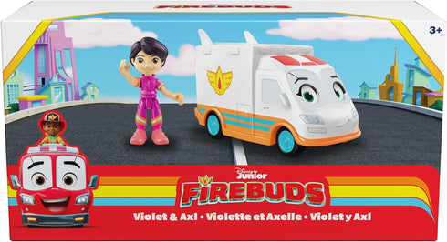 Disney Junior Firebuds, Violet and Axl, Action Figure and Ambulance Toy with Interactive Eye Movement, Kids Toys for Boys and Girls Ages 3 and up...