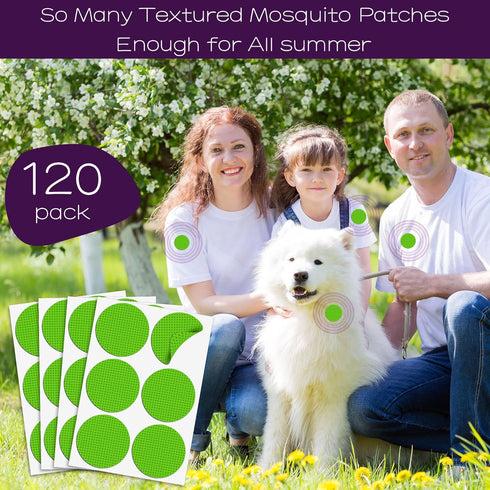 120 Pack Mosquito Patches - Deet Free Natural Citronella Mosquito Stickers for Toddlers Kids & Adults, Insect Patch for Indoor Outdoor Traveling C...