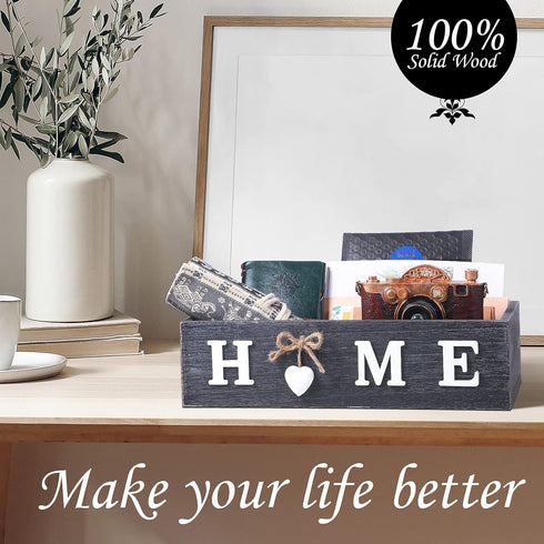 Bathroom Decor Box Toilet Paper Storage Box Bathroom Wood Tank with Home Sign Rustic Paper Holder Box Decor for Farmhouse Home Kitchen Bathroom Co...