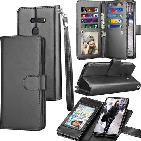 Tekcoo Wallet Case for LG G8 / LG G8 ThinQ 2019, Luxury ID Cash Credit Card Slots Holder PU Leather Carrying Purse Folio Flip Cover Cases [Detacha...