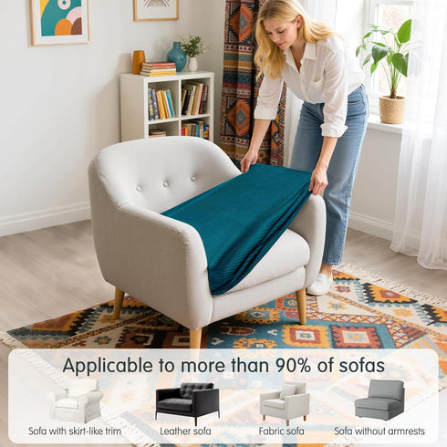 Hokway Couch Cushion Covers Stretch Cushion Covers Sofa Seat Cushion Slipcover Cushion Protector(Teal, Small)...