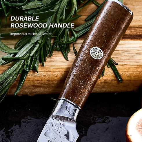 KYOKU 4.5 Inch Paring Knife - Daimyo Series - Fruit Knife with Ergonomic Rosewood Handle, and Mosaic Pin - Japanese 440C Stainless Steel Kitchen K...