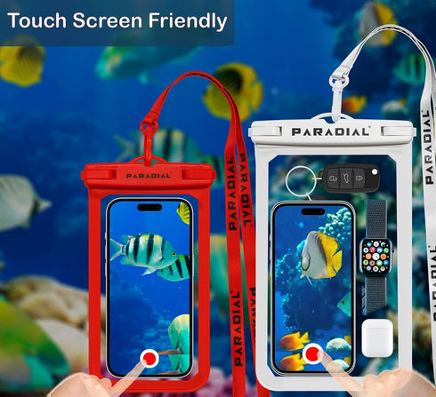2 Packs Waterproof Cell Phone Cases with Lanyards - IPX8 Dry Bag Large & Standard Holders. Water Activity Phone Pouch for iPhone 15 Pro Max & Othe...