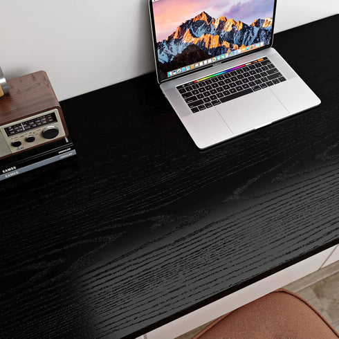 Livelynine Black Wood Contact Paper Kitchen Cabinet Vinyl Wrap Waterproof Contact Paper Wood Black Wall Paper Roll Adhesive Kitchen Countertop Wal...