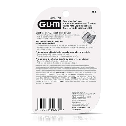 GUM-152RF Toothbrush Covers for Travel, Home, or Camping, 4 Covers...
