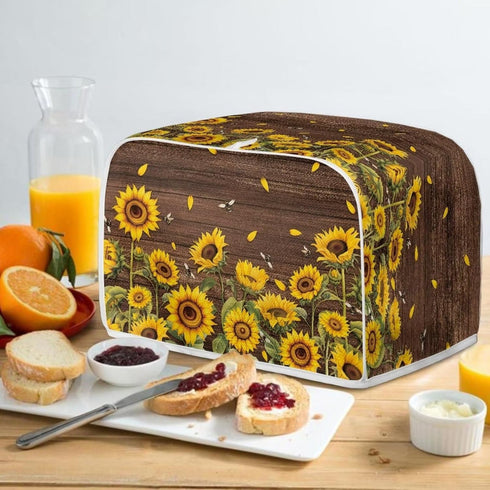Sunflower Print Toaster Cover Dustproof Bread Maker Cover Toaster Accessories, Universal 2 Slice Oven Cover Appliance Cover Toaster Dust, Washable...