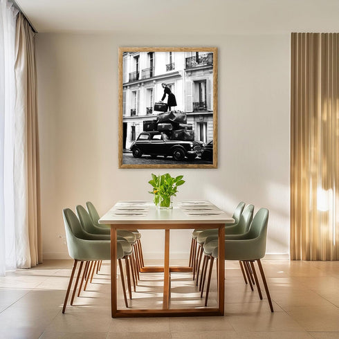 Posterizer 1 pcs-black and white photograph of humourous luxury shoping woman 1-Photography Art Gift for Women, Fashionistas, Designer Fashion Fa...