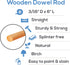 Wooden Dowel Rod, 3/16 Inch x 6 Inch Wood Dowels, Pack of 50 Wooden Dowels for Crafts, Unfinished Hardwood Wooden Dowels Rods, Strong Wood Rod Dow...