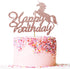 happy birthday cake topper rose gold glitter unicorn theme boy girl children birthday party cake decoration...